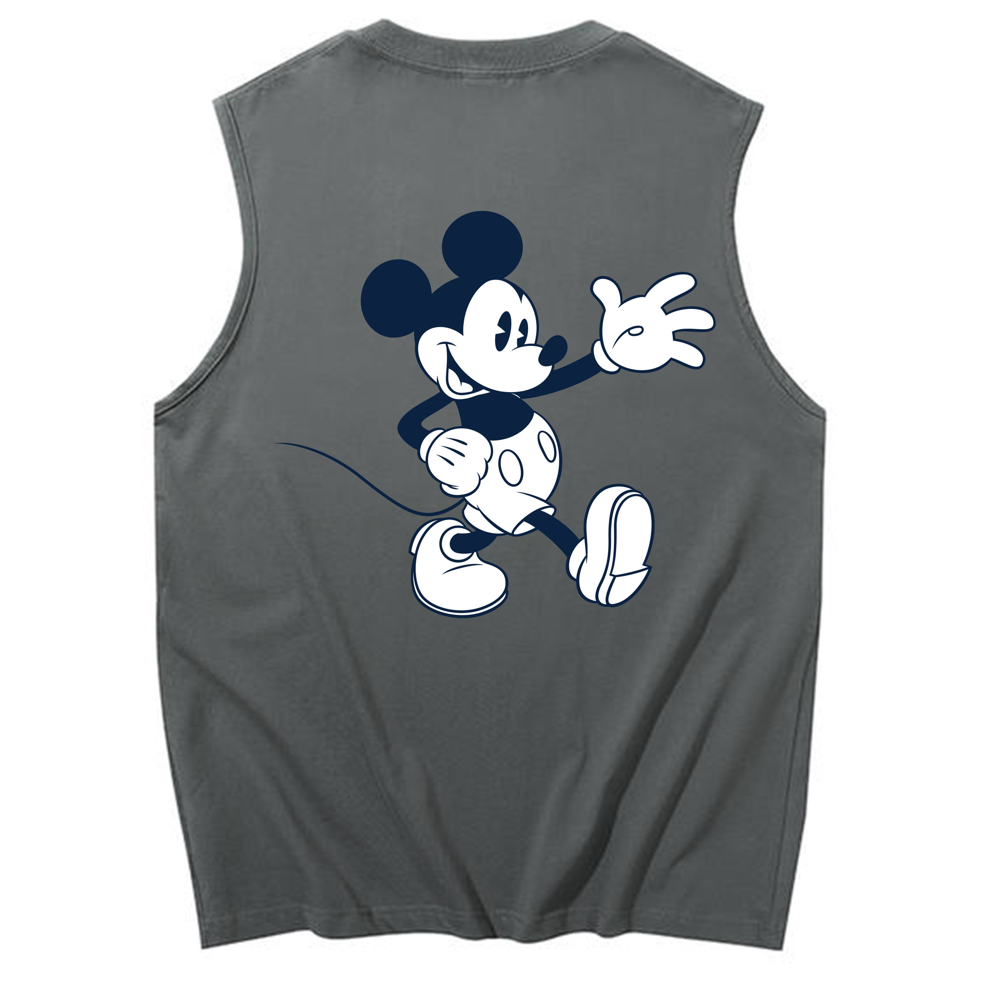 ミッキーマウス Mickey Mouse コットン100％タンクトップ（背面プリント）